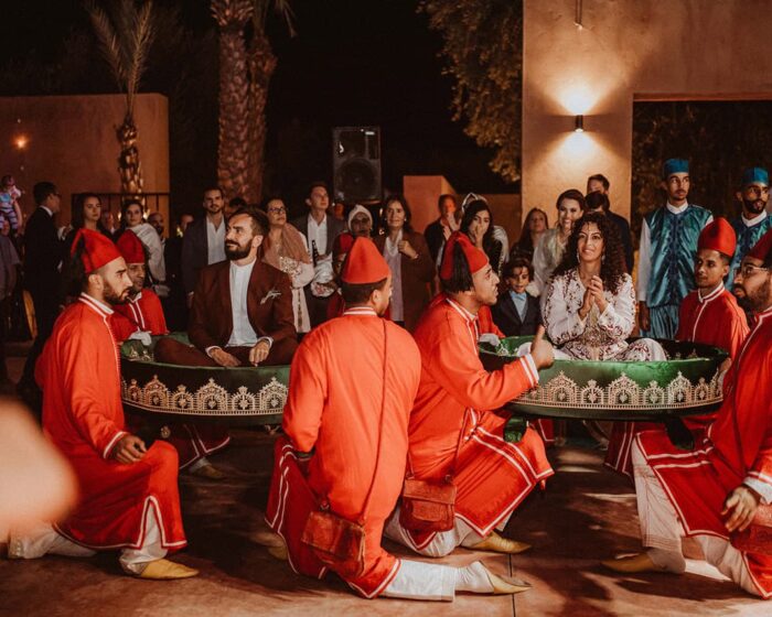 Multicultural wedding in Morocco.