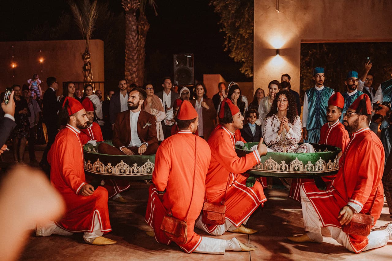 Multicultural wedding in Morocco.