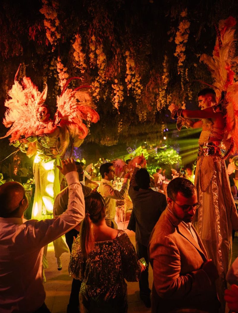 Vibrant party atmosphere at a Moroccan wedding, coordinated by expert Moroccan wedding planners