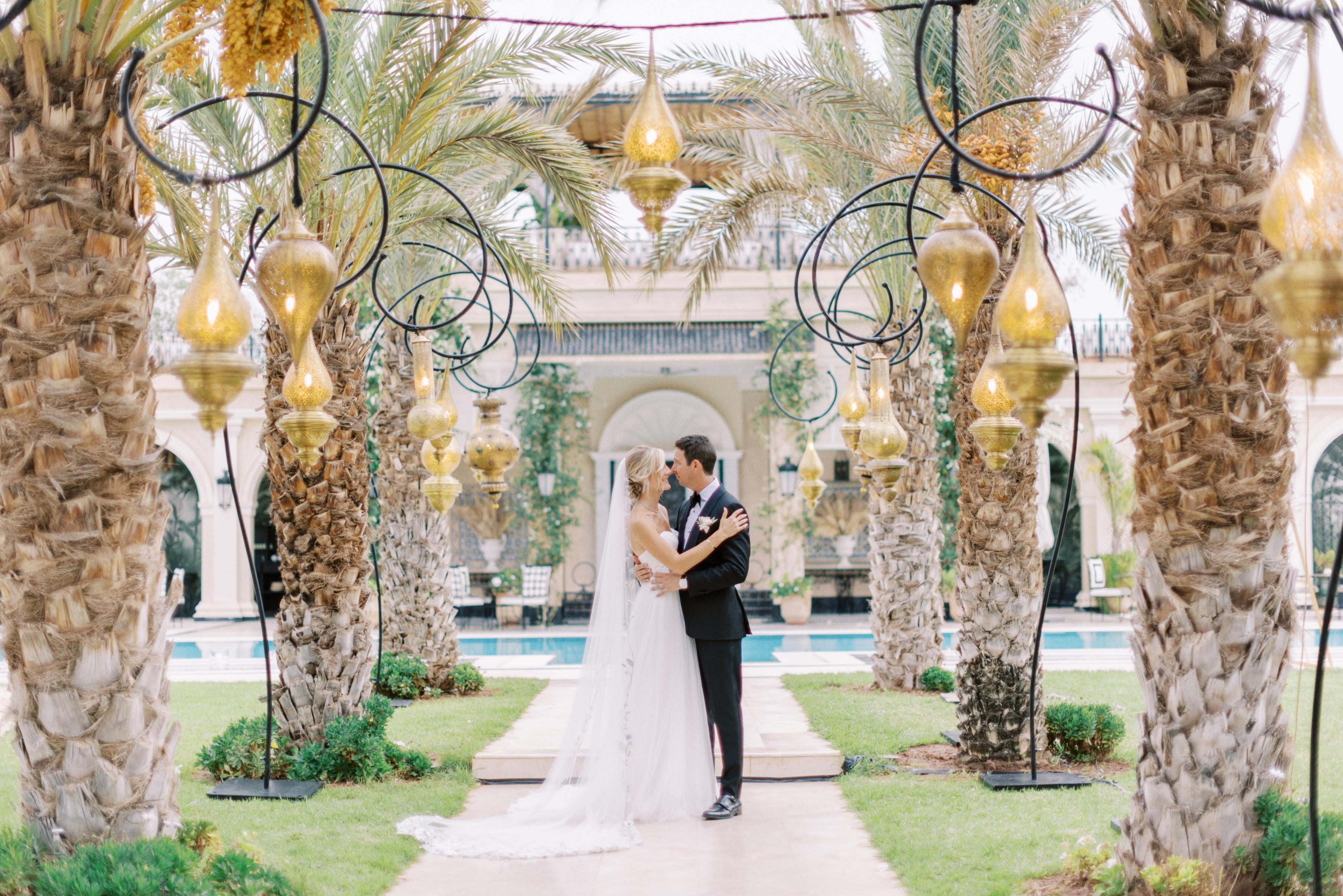a couple getting married in a luxurious hotel