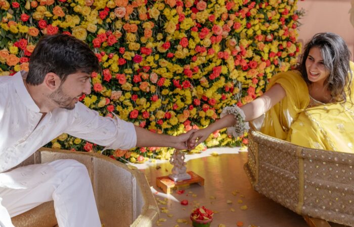 a wedding in a luxurious palace
