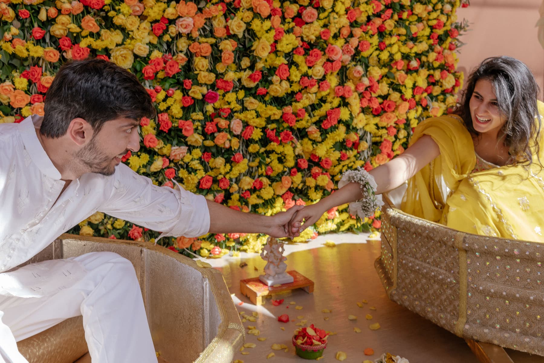 a wedding in a luxurious palace